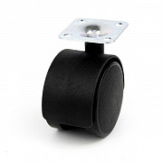 Мебельное колесо, черное, D=50 мм, без тормоза (NW50/00/01)